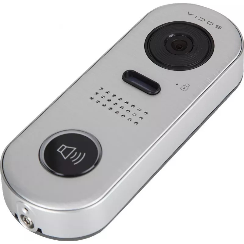 VIDOS DUO S1001 durų stotelė – Full HD 1080p, 2 laidų, IP65, sidabrinė/pilka