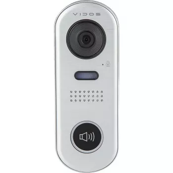 VIDOS DUO S1001 durų stotelė – Full HD 1080p, 2 laidų, IP65, sidabrinė/pilka