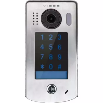 VIDOS DUO S1301D Vartų stotelė – lauko vaizdo domofonas su 2,0 MP kamera, 170° plačiu kampu, IR naktiniu matymu, nerūdijančiu plienu, sidabrinis
