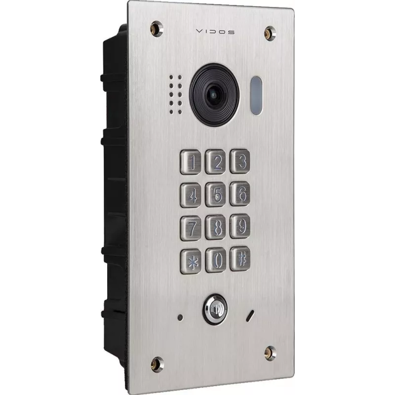 VIDOS DUO S1411D Lauko durų stotelė – Full HD 1080p, 2 laidai, IP65, sidabrinė