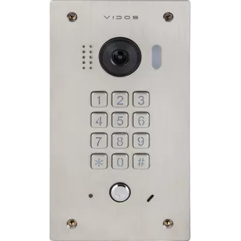 VIDOS DUO S1411D Lauko durų stotelė – Full HD 1080p, 2 laidai, IP65, sidabrinė