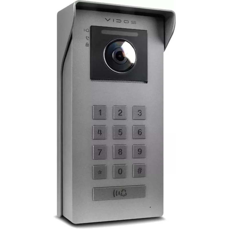 VIDOS IPX S100 lauko IP vaizdo durų skambutis, 2MP 1080p, PoE, Wi-Fi, juodas