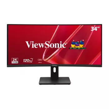 ViewSonic VA3420C-2 34 colių lenktas UWQHD biuro monitorius, 3440x1440, VA, 120Hz, HDR10, USB-C