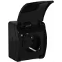 VIPLAST KOALA Paviršinio montavimo lizdas su įžeminimu ir dangteliu, juodas, IP44, 16A, 250V, 2P+E
