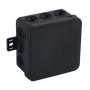 VIPLAST V5 Klik paviršinė tuščia jungiamųjų dėžė, 12 kabelių įvadų, IP54, juoda, 75x75x41 mm, 035-05