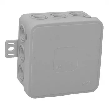 VIPLAST V5 paviršinio montavimo jungčių dėžutė, 12 įvadų, pilka, IP54, 75x75x41 mm