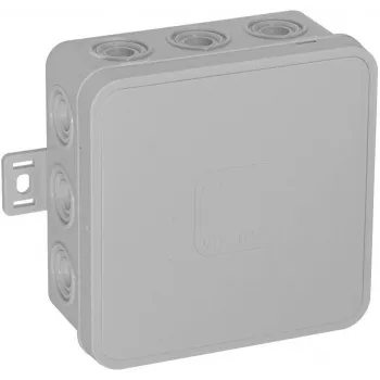 VIPLAST V7 Klik paviršinio montavimo tuščia jungiamoji dėžutė, 12 kabelių įvadų, pilka, IP54, 100x100x41 mm