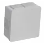 VIPLAST VP-02 Paviršinio montavimo tuščia jungiamoji dėžutė, 6 kabelių įvadai, užspaudžiamas dangtelis, IP55, balta, 86x86x40mm
