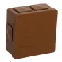VIPLAST VP-02 paviršiaus montavimo jungiamoji dėžutė, 6 kabelių įvadai, užsukamas dangtelis, ruda, IP55, 86x86x40 mm