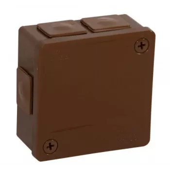 VIPLAST VP-22 paviršinio montavimo tuščia rozetė, 6 kabelių įvadai, ruda, IP55, 86x86x40mm