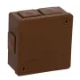 VIPLAST VP-22 paviršinio montavimo tuščia rozetė, 6 kabelių įvadai, ruda, IP55, 86x86x40mm
