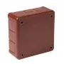VIPLAST VP-41 paviršinio montavimo tuščia skirstomoji dėžutė, 12 kabelių įvadų, ruda, IP55, 98x98x42 mm
