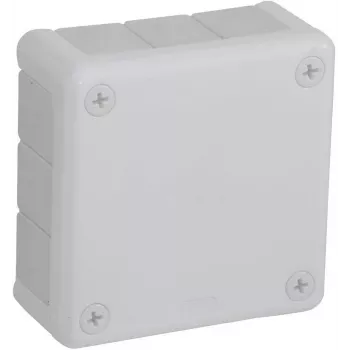 VIPLAST VP-41 paviršinio montavimo jungiamoji dėžutė, tuščia, 12 kabelių įvadų, balta, IP55, 98x98x42 mm