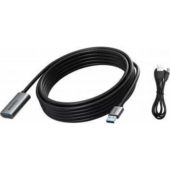VISION TC 5MUSB3.0EXT+/BL USB 3.0 aktyvus ilginimo kabelis 5 m USB-A kištukas/lizdas juodas sidabrinis