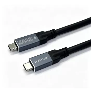VIVOLINK USB-C į USB-C laidas 3 m – 10 Gbps, 4K@60Hz, 100W PD, juodas