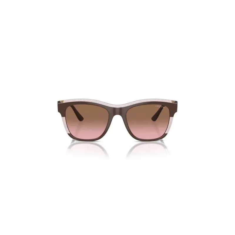 VOGUE VO5557S313614 Moteriški Akiniai Nuo Saulės – Skaidriai Pilkas Rėmelis, Tamsiai Pilki Lęšiai, 54 mm