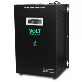 VOLT POLSKA Sinus UPS 500 Line-Interactive UPS, 500VA/300W, gryna sinusoidė, 12V 40Ah išorinė baterija