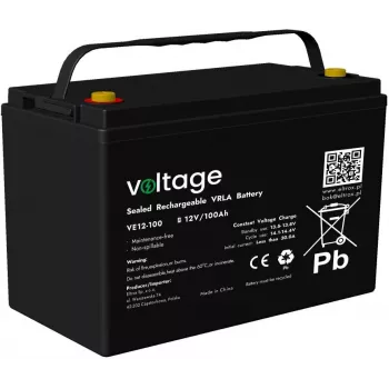 VOLTAGE AGM akumuliatorius 12V 100Ah VE12-100 (6-9 metų tarnavimo laikas)