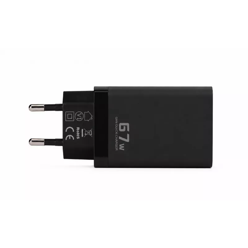 Voltage GaN Charger 67W sieninis įkroviklis, PD 3.0 / QC 3.0, 2x USB-C ir 1x USB-A, EU kištukas, juodas | Kur.lt