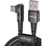 VOLTAGE PowerAngle 66W PD USB-A į USB-C kampinis laidas 1 m juodas