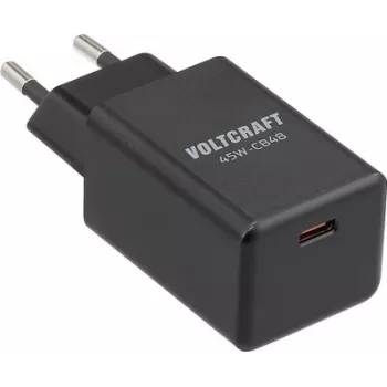 VOLTCRAFT 45W-CB48 dviejų prievadų USB sieninis įkroviklis PD 3.0 ir QC 3.0 juodas VC-17256065