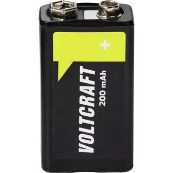 VOLTCRAFT 9 V blokinė akumuliatoriaus baterija NiMH 200 mAh 8,4 V paruošta naudoti, 1 vnt. (VC-17665960)