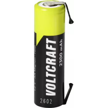 VOLTCRAFT AA įkraunama baterija NiMH 1,2V 2300mAh didelės srovės su U formos litavimo kontaktu, paruošta naudoti, 1 vnt. VC-17666045