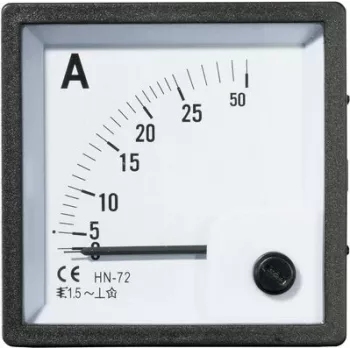 VOLTCRAFT AM-72X72/25A analoginis skydinis ampermetras, judančioji geležis, 0-25 A AC, 72x72 mm, 1,5 klasė