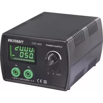 VOLTCRAFT CSP-400 AC laboratorinis maitinimo šaltinis, reguliuojamas 1-20 V/AC, 1-2 A, 40 W, maitinimas iš tinklo ir baterijos, 1 išėjimas VC-17192785