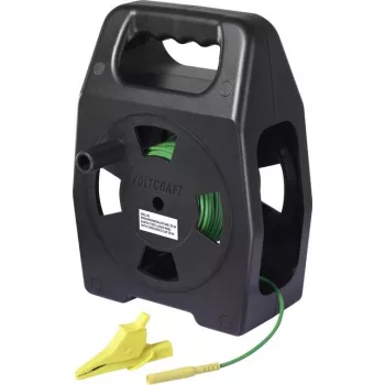 VOLTCRAFT EML-30 įžeminimo matavimo laidas 30 m, žalias, ant ritės, CAT III 1000 V, plastikinio pluošto sutvirtintas, didelio atsparumo tempimui (VC-17312660)