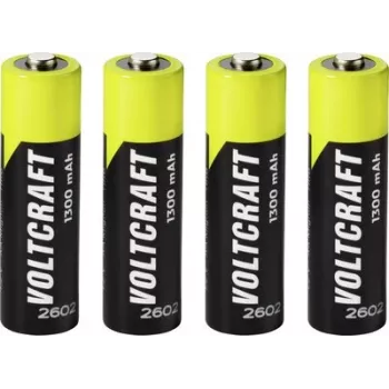 VOLTCRAFT Mignon AA NiMH akumuliatoriai 1300 mAh 1,2 V, paruošti naudoti, 4 vnt. (VC-17275445)