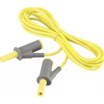 VOLTCRAFT MSB-501 saugos matavimo laidas, 4 mm kištukiniai banana kištukai, 2 m, geltonas, CAT III 1000 V / CAT IV 600 V, 16 A VC-8063480