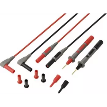 VOLTCRAFT MSL-820 aukščiausios kokybės PVC matavimo laidai su auksu dengtais kontaktais, 1,2 m, 1 pora (raudona/juoda) VC-17312685