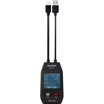 VOLTCRAFT PM-41 USB skaitmeninis multimetras su matavimo laidais, True RMS, CAT III 600 V, 4000 skaičių, automatinis diapazonas, duomenų fiksavimas, Min/Max, santykinis režimas, foninis apšvietimas, PC sąsaja VC-11909305