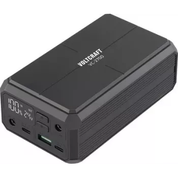VOLTCRAFT VC-2700 nešiojamas akumuliatorius 27000 mAh USB PD 3.0, USB PD 2.0, PPS, Fast Charge Li-Ion juodas, vienu metu įkrovimas ir iškrovimas, būsenos indikatorius (VC-18192885)