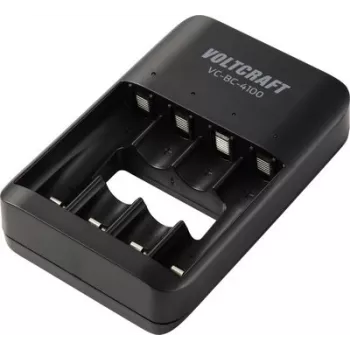 Voltcraft VC-BC-4100 apvaliųjų elementų įkroviklis NiMH NiZn Li-Ion AA AAA USB-C 4 lizdai