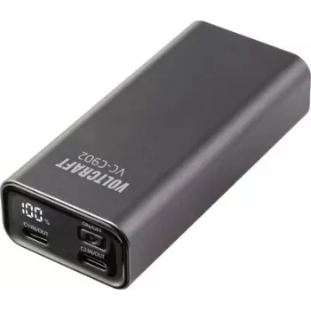 VOLTCRAFT VC-C902 nešiojamas įkroviklis (power bank) 10000 mAh USB PD 3.0 Li-Ion, pilkas (matinis) su būsenos ekranu VC-17366785