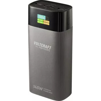 VOLTCRAFT VC-PBP3011PS nešiojamas įkroviklis (power bank) 40000 mAh USB PD 3.0 LiPo, sidabrinis (matinis) su būsenos ekranu (VC-17331275)