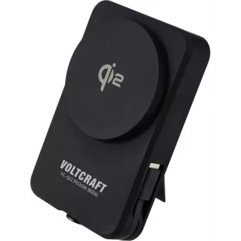 VOLTCRAFT VC-Qi2 PD20W 8000 nešiojamas įkroviklis (power bank) 8000 mAh Fast Charge LiPo USB-C juodas su būsenos ekranu (VC-15346515)