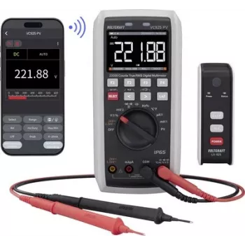 VOLTCRAFT VC925 PV saulės elektrinių skaitmeninis multimetras True RMS 20000 skaitmenų IP65 CAT III 1500V CAT IV 1000V Bluetooth VC-15361740