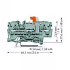 WAGO 2002-1671 2 laidų atjungimo ir testavimo gnybtų blokas su Push-in CAGE CLAMP, pilkas | Kur.lt