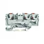 WAGO 2206-1301 3 laidų praėjimo gnybtų blokas su mygtuku, 6 mm², pilkas