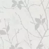Tapetai Wallpaper 122433 Belle White/Silver Floral Trail, prabangūs tekstūruoti rulonai, 10,05 m x 53 cm