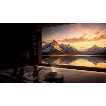 Wanbo X7 Pro Max Full HD projektorius – 1080p, 1000 ANSI liumenų, Android TV 14, WiFi 6, 300 colių ekranas, juodas