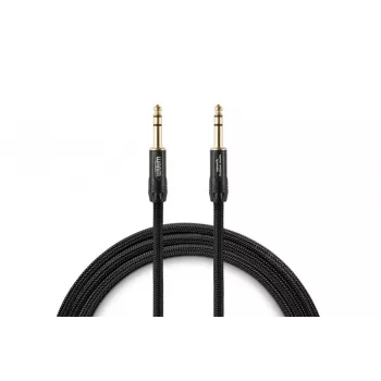 Warm Audio PREM-TRS-3 Premier Series 6.35mm TRS patch kabelis, 0.9m, auksu dengtas, dvigubai ekranuotas, juodas