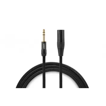 Warm Audio Premier Series XLR vyriškas į 6,35 mm TRS vyrišką garso kabelis, 0,9 m, juodas | Kur.lt