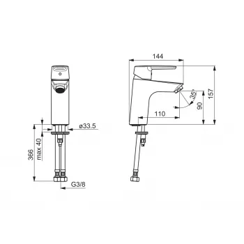 Praustuvo čiaupas XL 3911F SAGA Chrome vienos svirties maišytuvas