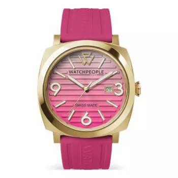 WATCHPEOPLE Women's 700985 Rose Gold Tone Stainless Steel and Brown Leather Watch 45mm
