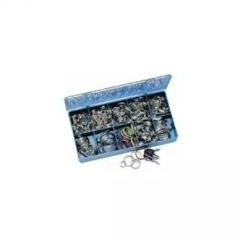 WEDO 262 300 raktų žiedų rinkinys, 300 vnt., grūdintas plienas, blizgus nikeliuotas, 6 dydžių (15-35 mm)