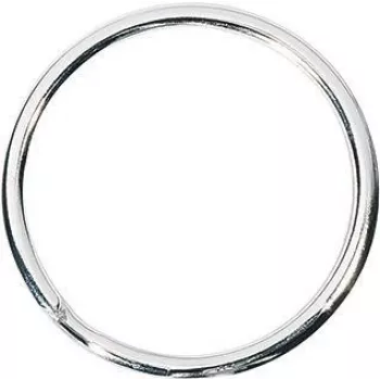 WEDO metaliniai raktų žiedai 38 mm, blizgus nikeliuotas sidabrinis, 100 vnt. pakuotė 2623038